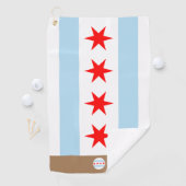 Drapeau de Chicago et serviette de golf brodée Ill (En situation)