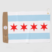 Drapeau de Chicago et serviette de golf brodée Ill (Horizontal)