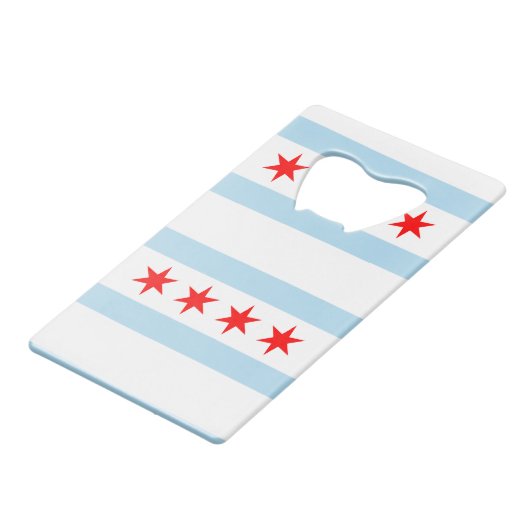 Drapeau de Chicago, Illinois Carte de crédit boute (Devant Angle)