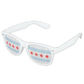 Drapeau de Chicago, Illinois Retro Lunettes de sol (Angulaire)