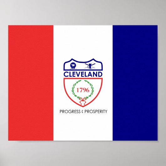 Drapeau de Cleveland, Ohio Poster (Devant)