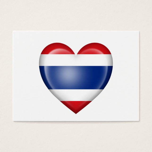 Drapeau de coeur thaïlandais sur blanc (Devant)