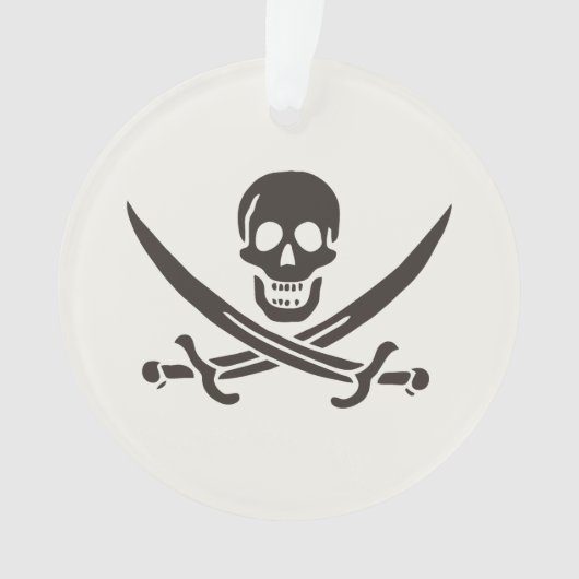 Drapeau de crâne obsidien Drapeau de pirate Calico (devant)