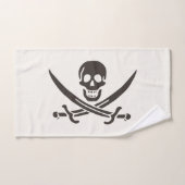 Drapeau de crâne obsidien Drapeau de pirate Calico (Serviette à main)