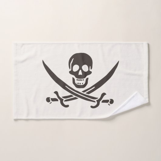 Drapeau de crâne obsidien Drapeau de pirate Calico (Serviette à main)