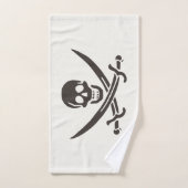 Drapeau de crâne obsidien Drapeau de pirate Calico (Serviette à main)