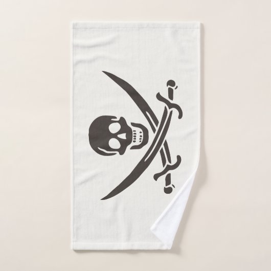 Drapeau de crâne obsidien Drapeau de pirate Calico (Serviette à main)