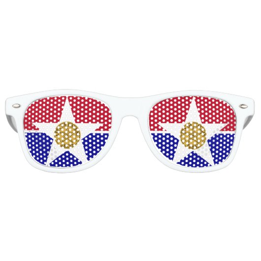 Drapeau de Dallas, Texas Retro Lunettes de soleil (Devant)