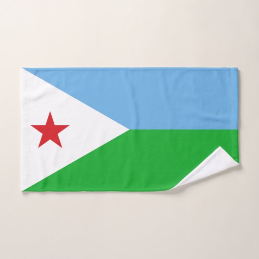 Drapeau de Djibouti (Serviette à main)