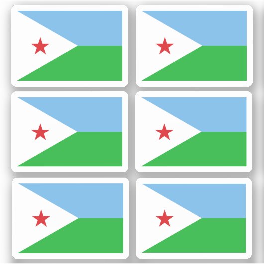 Drapeau de Djibouti - une collection Sticker (Devant)