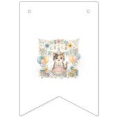 Drapeau de fanion de premier anniversaire de chat (Deuxième drapeau)