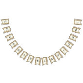 Drapeau de fanion doré décoratif à fleurs blanches (Tout)