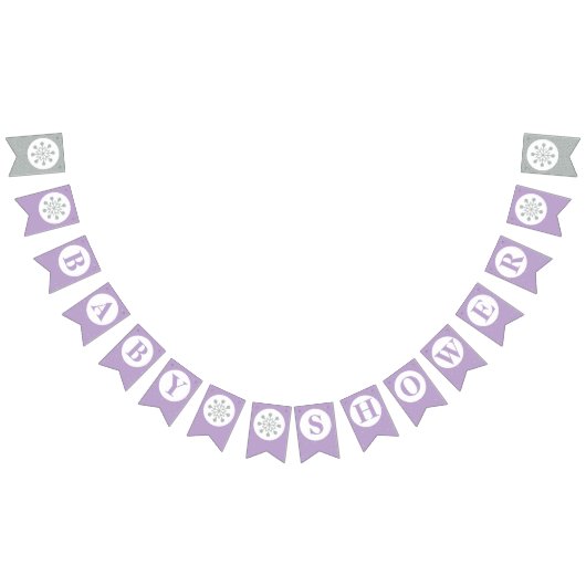 Drapeau de fanions de Baby Shower Bébé Violet - Fi (Tout)