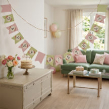 Drapeau de fanions de cadre de roses shabby chic v