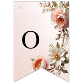 Drapeau de fanions de fleurs roses et blanches déc (Deuxième drapeau)