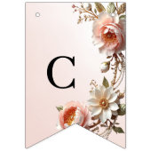 Drapeau de fanions de fleurs roses et blanches déc (Premier drapeau)
