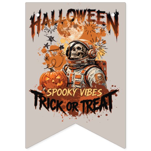 Drapeau de fête d'Halloween d'astronaute (Deuxième drapeau)