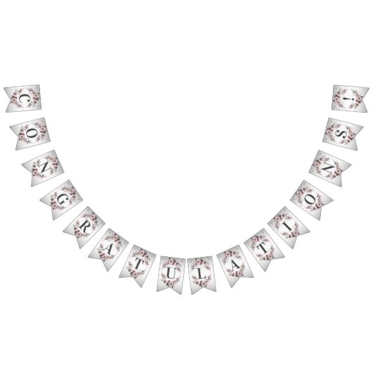 Drapeau de fete florale rose et blanc (Tout)