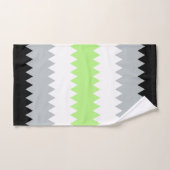 Drapeau de fierté Agender Abstrait Groovy Boho Zig (Serviette à main)