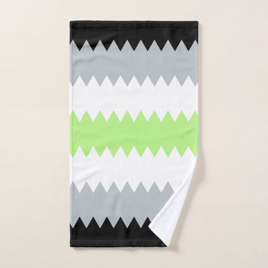 Drapeau de fierté Agender Abstrait Groovy Boho Zig (Serviette à main)