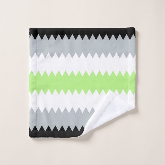 Drapeau de fierté Agender Abstrait Groovy Boho Zig (Gant de toilette)