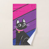 Drapeau de fierté bisexuelle et chat bisexuel (Serviette à main)