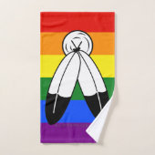 Drapeau de fierté bispirituel de SlipperyJoe's sym (Serviette à main)