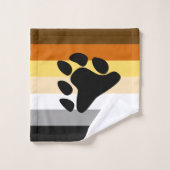 Drapeau de fierté de l'ours avec patte (Gant de toilette)