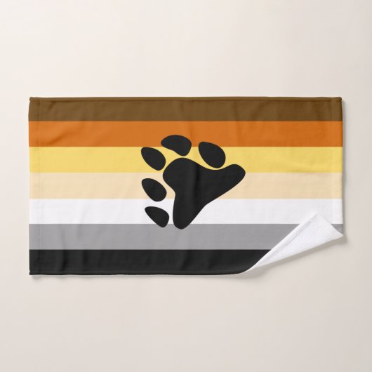Drapeau de fierté de l'ours avec patte (Serviette à main)