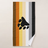 Drapeau de fierté de l'ours avec patte (Serviette de bain)