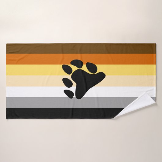 Drapeau de fierté de l'ours avec patte (Serviette de bain)
