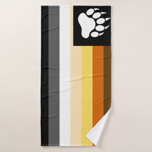 Drapeau de fierté des ours gays et patte d'ours (Serviette de bain)