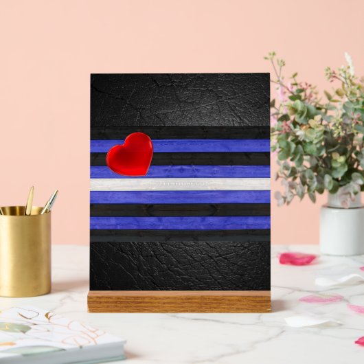 Drapeau de fierté en cuir SlipperyJoe's noir bleu (Mariage)