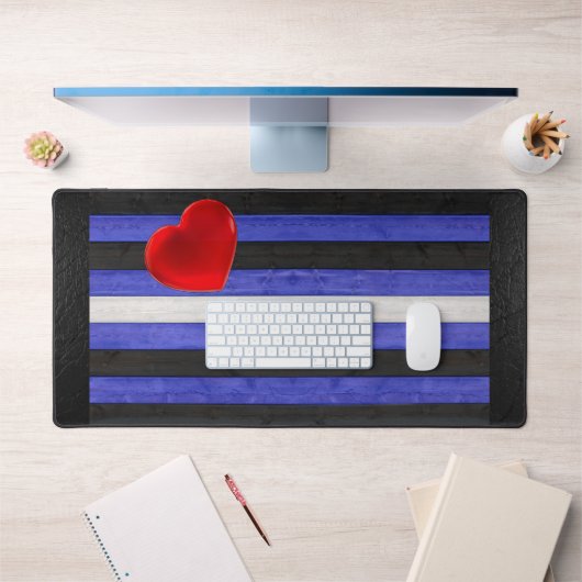 Drapeau de fierté en cuir SlipperyJoe's noir bleu (Bureau 1)