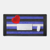 Drapeau de fierté en cuir SlipperyJoe's noir bleu (Clavier et souris)