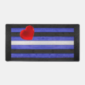 Drapeau de fierté en cuir SlipperyJoe's noir bleu (Recto)
