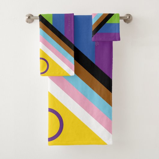 Drapeau de fierté intersexe de SlipperyJoe's fond (En situation)