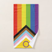 Drapeau de fierté intersexe de SlipperyJoe's fond (Serviette à main)