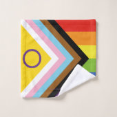 Drapeau de fierté intersexe de SlipperyJoe's fond (Gant de toilette)