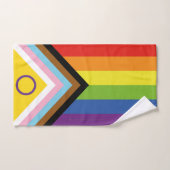 Drapeau de fierté intersexe de SlipperyJoe's fond (Serviette à main)