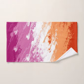 Drapeau de fierté lesbienne abstrait trippy ondoya (Serviette à main)