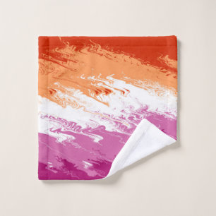 Drapeau de fierté lesbienne abstrait trippy ondoya
