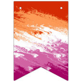 Drapeau de fierté lesbienne abstrait trippy ondulé (Troisième drapeau)