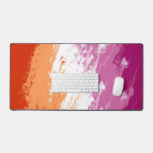 Drapeau de fierté lesbienne abstrait trippy ondulé (Clavier et souris)