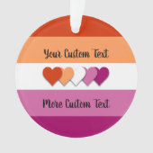 Drapeau de fierté lesbienne avec ornement textuel (devant)