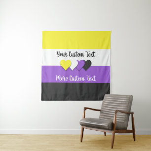 Drapeau de fierté non binaire avec tapisserie de c