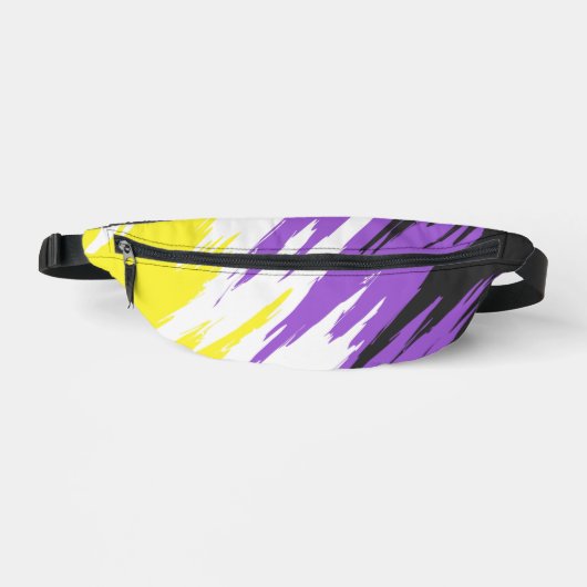Drapeau de fierté non binaire funky grunge zigzag  (Recto)