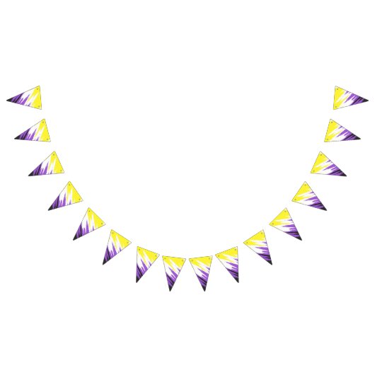 Drapeau de fierté non binaire funky grunge zigzag (Tout)