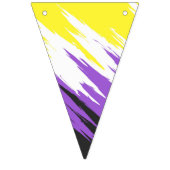 Drapeau de fierté non binaire funky grunge zigzag (Premier drapeau)