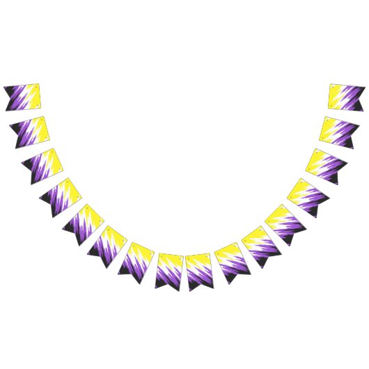 Drapeau de fierté non binaire funky grunge zigzag (Tout)